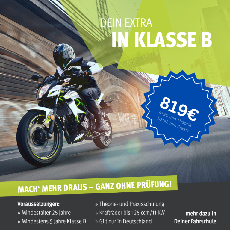 Ein Motorrad zur Werbung für B196